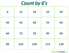 Count By 6's Practice Worksheet