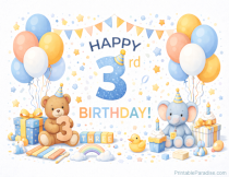 Free Happy 3rd Birthday Sign