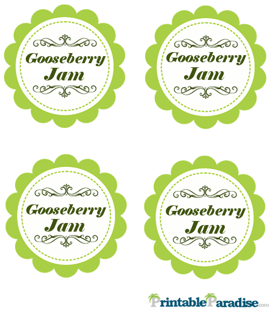 Printable Gooseberry Jam Jar Canning Labels