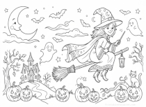 Halloween Witch Coloring Sheet