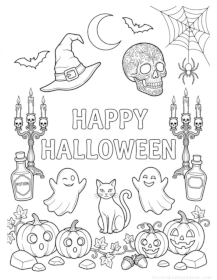 Happy Halloween Coloring Sheet