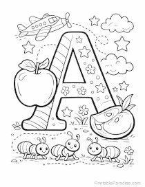 Letter A Coloring Sheet
