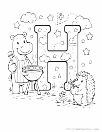 Letter H Coloring Sheet