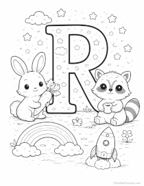 Letter R Coloring Sheet