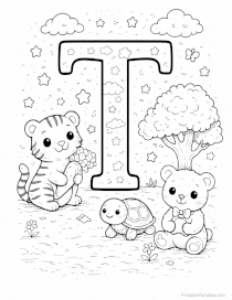 Letter T Coloring Sheet