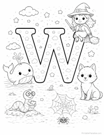 Letter W Coloring Sheet