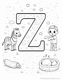 Letter Z Coloring Sheet