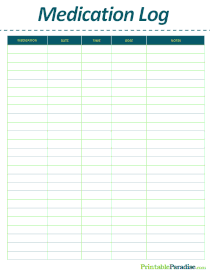 Sheet To Track Medication