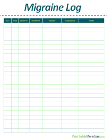 Sheet To Track Migraines