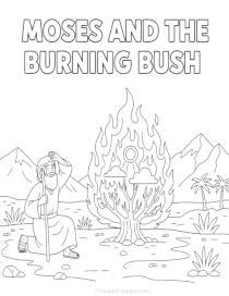 Moses and the Burning Bush Coloring Page