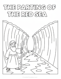 Parting of the Red Sea Coloring Page