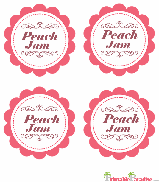 Printable Peach Jam Jar Canning Labels