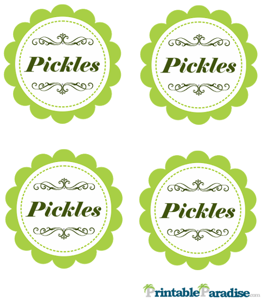Printable Pickle Jar Canning Labels