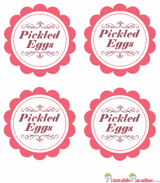 Printable Pickled Eggs Jar Canning Labels