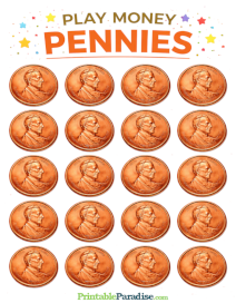 Fake Play Money Pennies