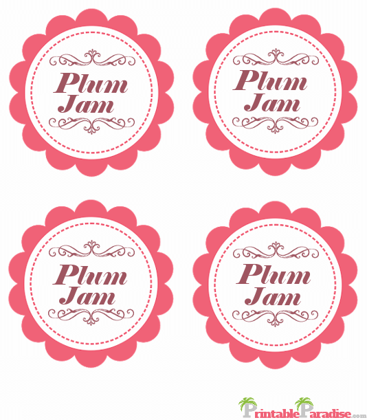 Printable Plum Jam Jar Canning Labels
