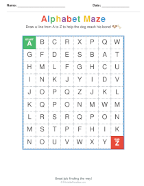 Alphabet Maze Worksheets