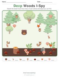 Deep Woods I Spy Worksheet