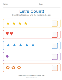Counting Worksheets for Preschool