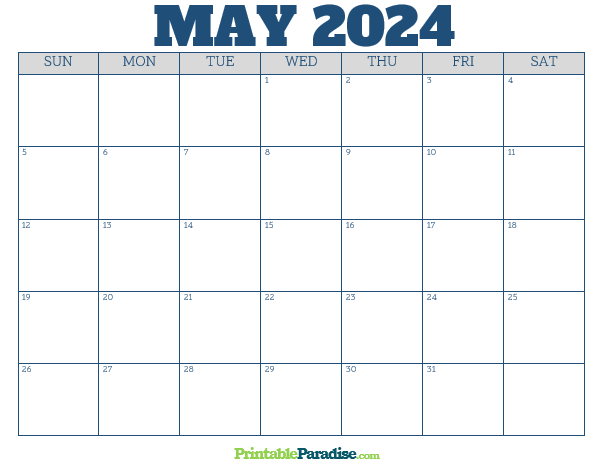 Printable May 2024 Calendar