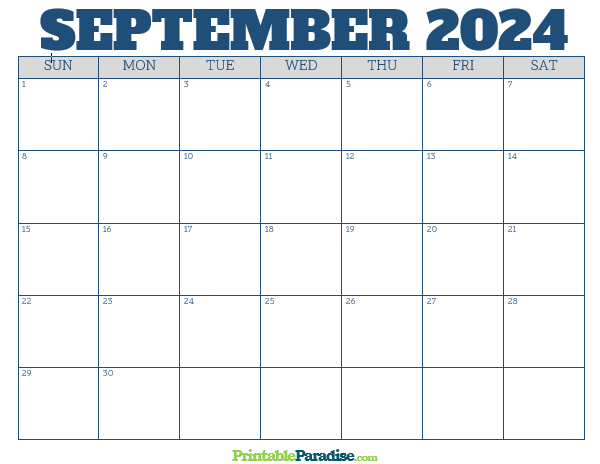 Printable September 2024 Calendar