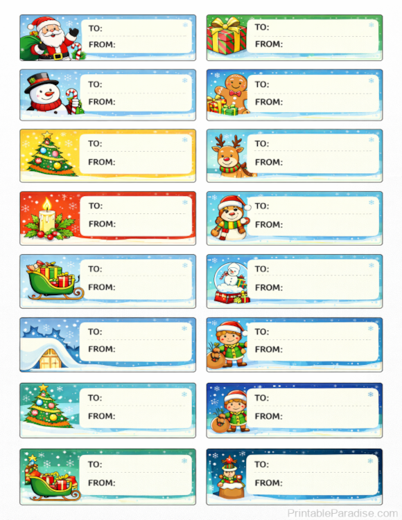 Printable Christmas Gift Name Tags