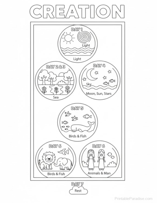 Printable Creation Coloring Page