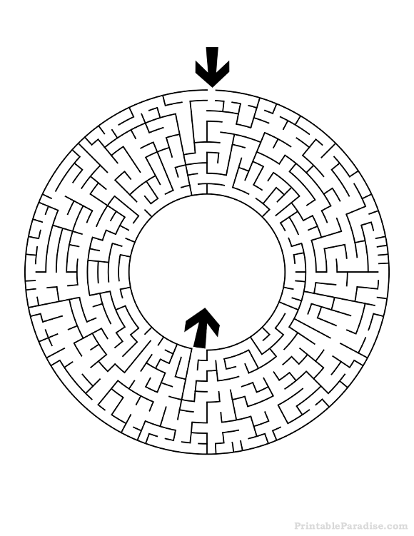 Printable Hard Round Maze