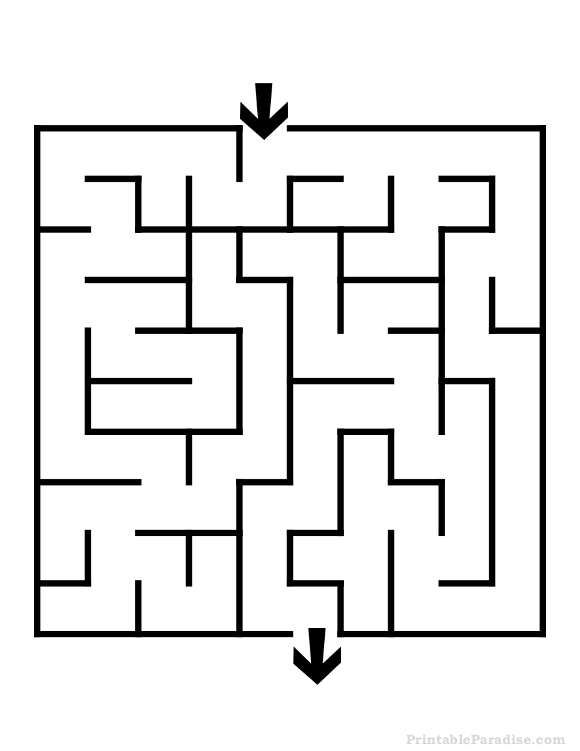 Printable Easy Square Maze