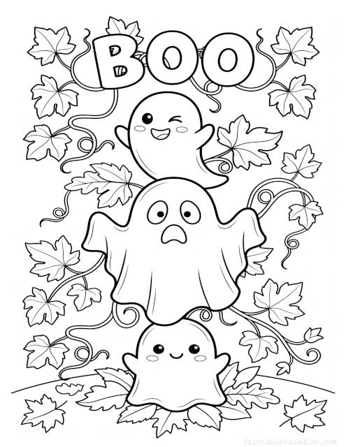 Printable Halloween Ghost Coloring Page