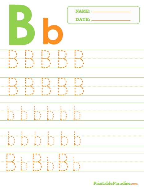 Printable Letter B Tracing Worksheet
