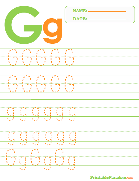 Printable Letter G Tracing Worksheet