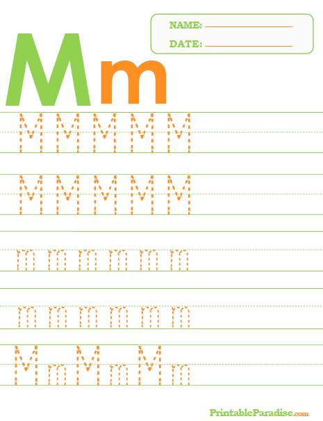 Printable Letter M Tracing Worksheet