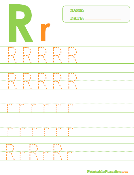 Printable Letter R Tracing Worksheet