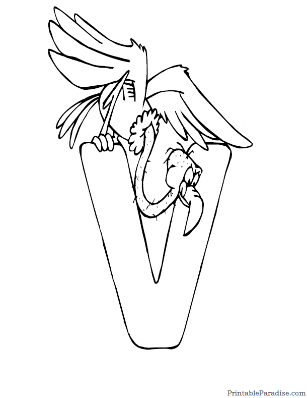 Printable Letter V Coloring Page