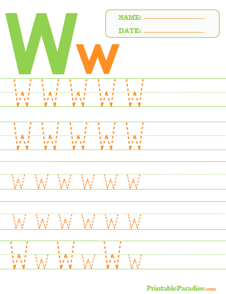Printable Letter W Tracing Worksheet