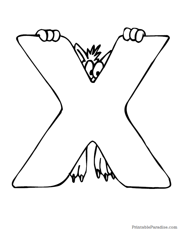 Printable Letter X Coloring Page