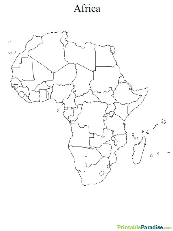 Printable Map of Africa