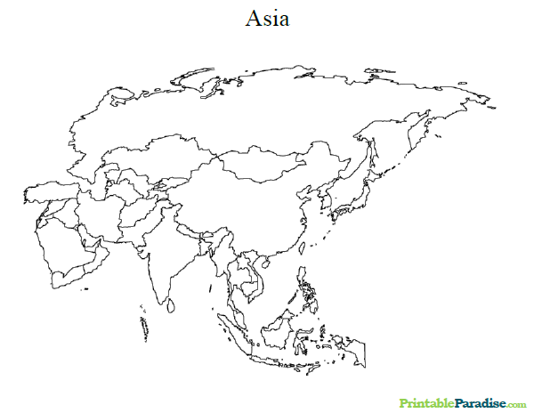 Printable Map of Asia