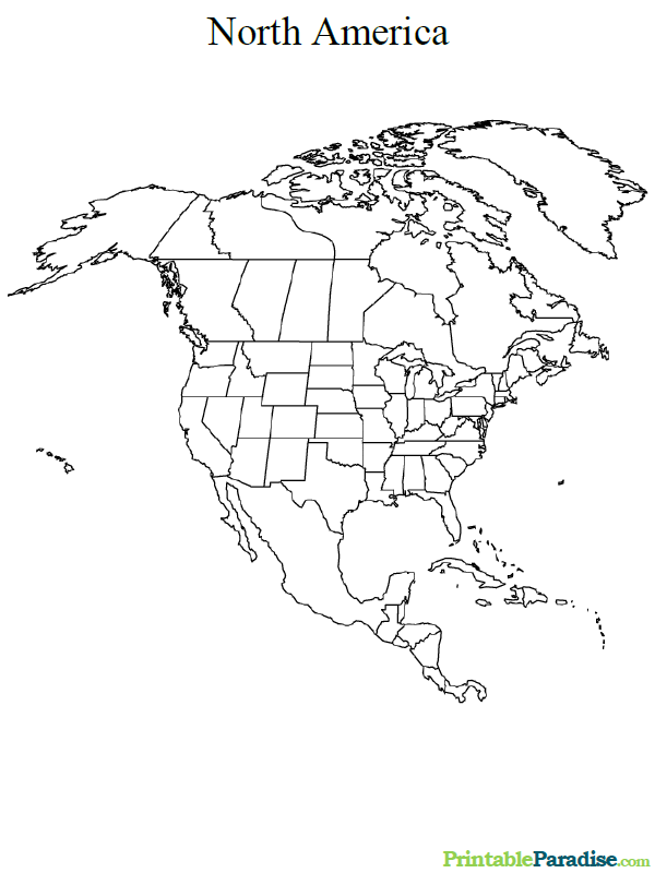 Printable Map of North America