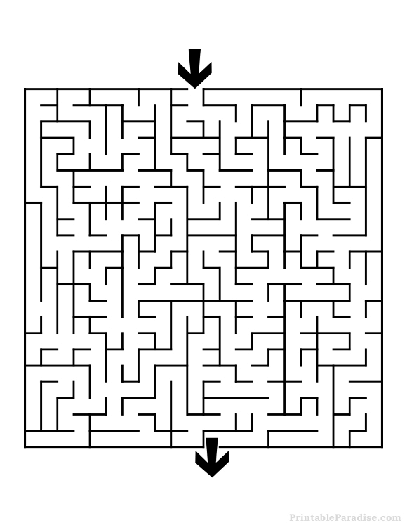 Printable Medium Square Maze