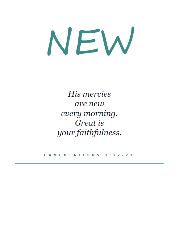 Printable Lamentations 3:22-23 Scripture Wall Art