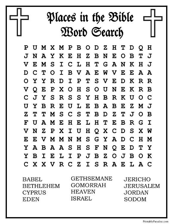 Printable Places in the Bible Word Search