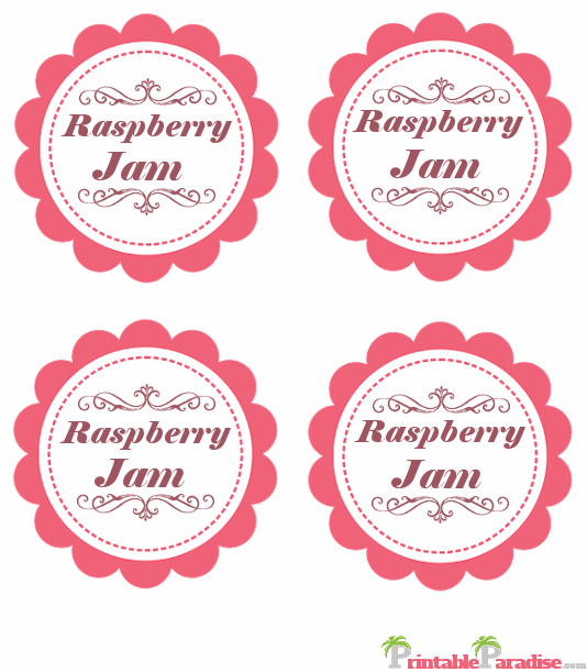 Printable Raspberry Jam Jar Canning Labels