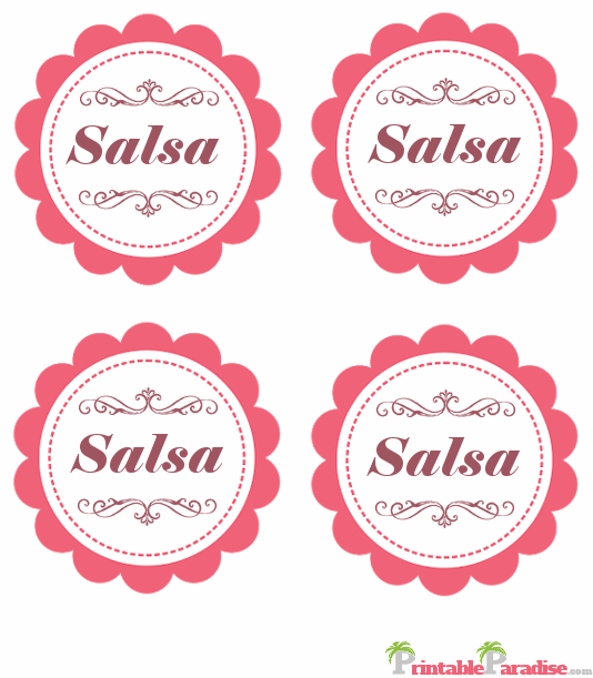 Printable Salsa Jar Canning Labels