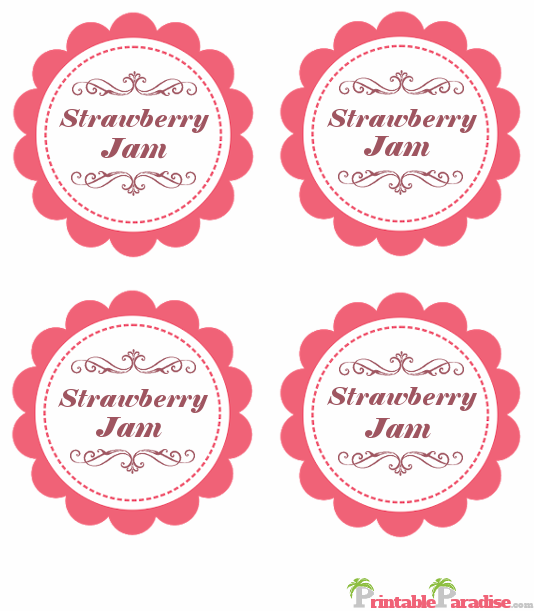 Printable Strawberry Jam Jar Canning Labels