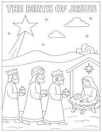 The Birth of Jesus Coloring Page