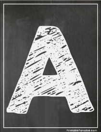 Letter A Chalkboard Style