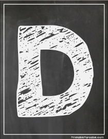 Letter D Chalkboard Style