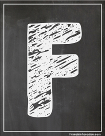 Letter F Chalkboard Style